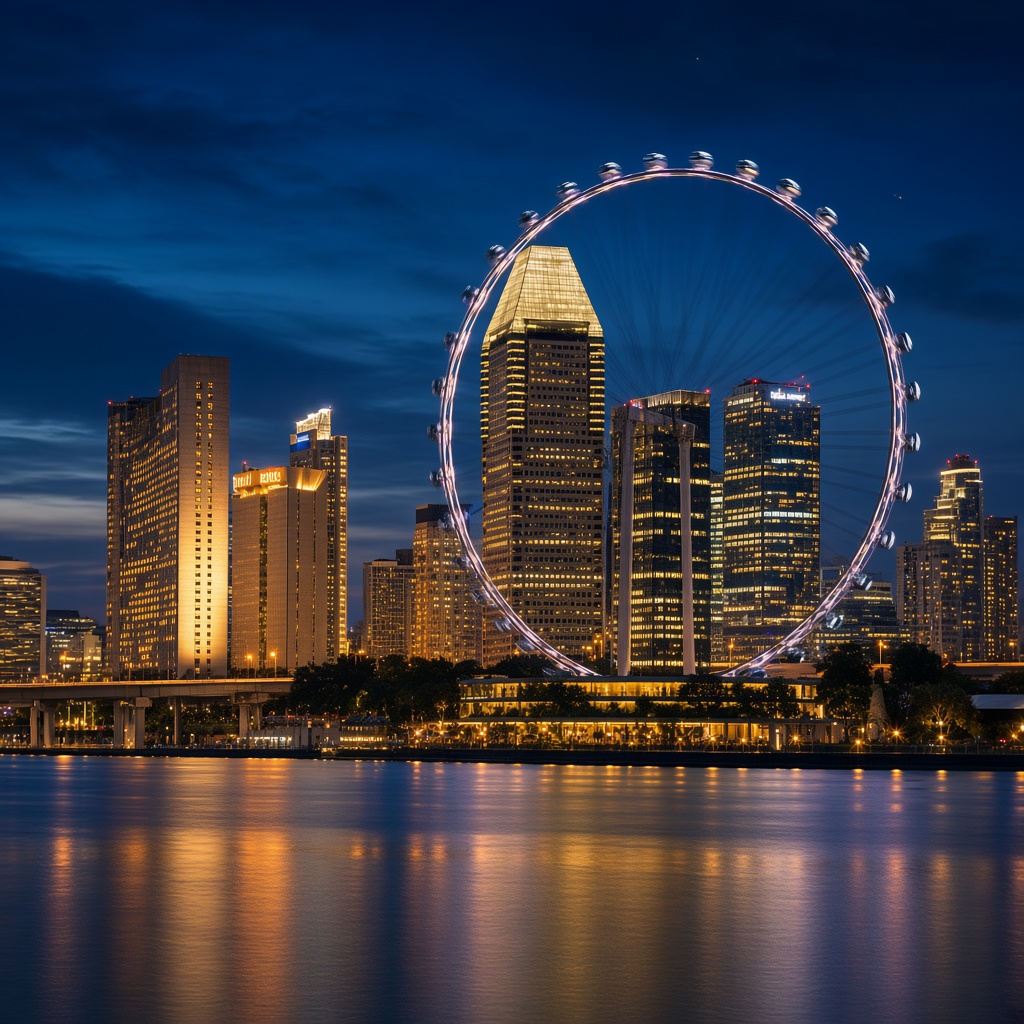 Night city lights standing in for Singapore headquarters. Not an office photograph.